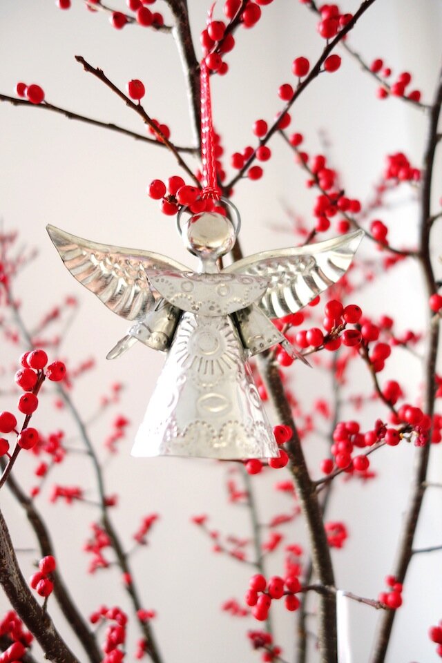 Christmas tree ornament tin angel