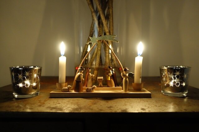 Miniature wooden Nativity